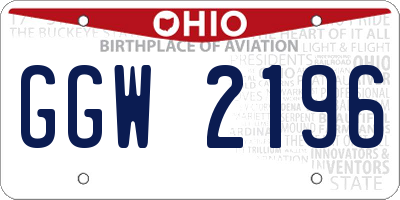OH license plate GGW2196