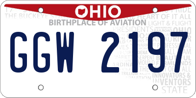 OH license plate GGW2197