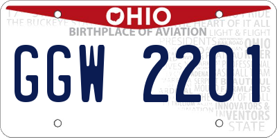 OH license plate GGW2201