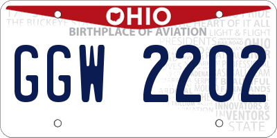 OH license plate GGW2202