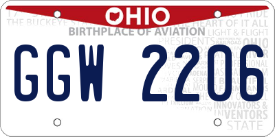 OH license plate GGW2206