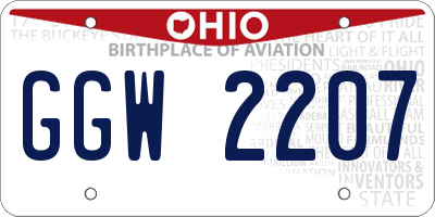 OH license plate GGW2207