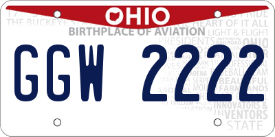 OH license plate GGW2222