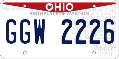 OH license plate GGW2226