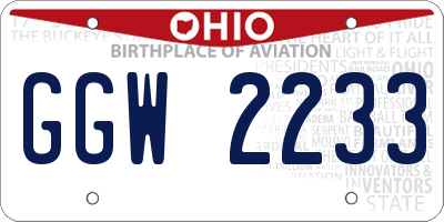 OH license plate GGW2233