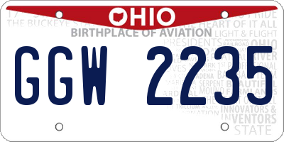 OH license plate GGW2235