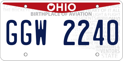 OH license plate GGW2240
