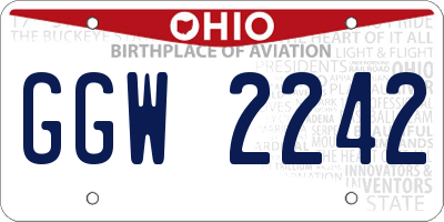 OH license plate GGW2242