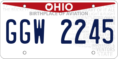 OH license plate GGW2245