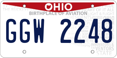 OH license plate GGW2248