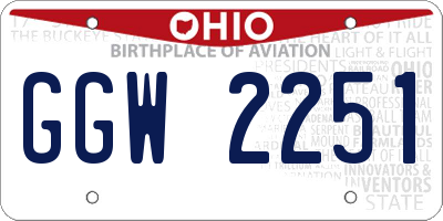 OH license plate GGW2251