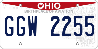 OH license plate GGW2255