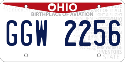 OH license plate GGW2256