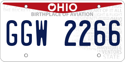OH license plate GGW2266