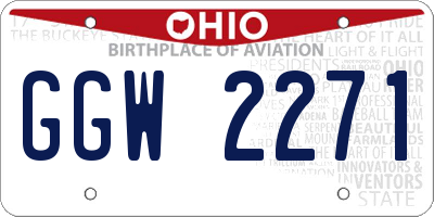 OH license plate GGW2271