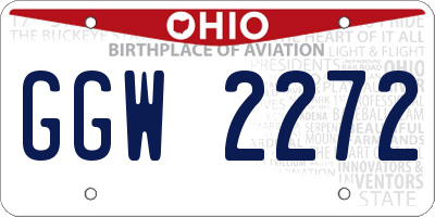 OH license plate GGW2272