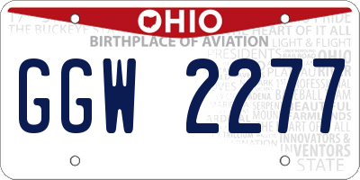 OH license plate GGW2277