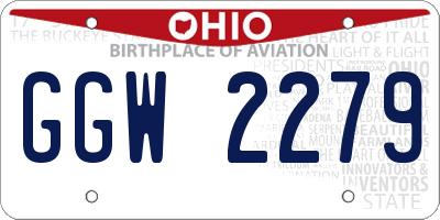 OH license plate GGW2279
