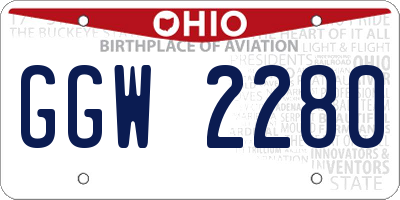 OH license plate GGW2280