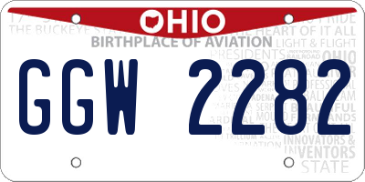 OH license plate GGW2282