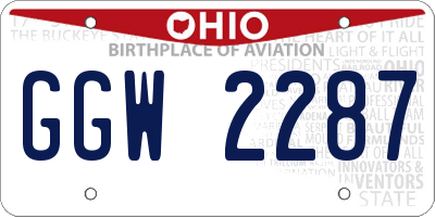 OH license plate GGW2287