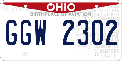 OH license plate GGW2302