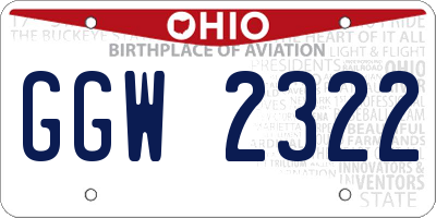 OH license plate GGW2322