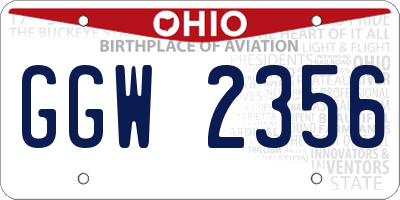 OH license plate GGW2356