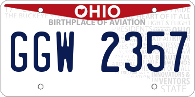 OH license plate GGW2357