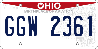 OH license plate GGW2361