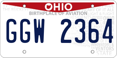 OH license plate GGW2364