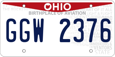 OH license plate GGW2376