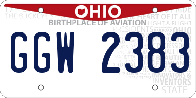 OH license plate GGW2383