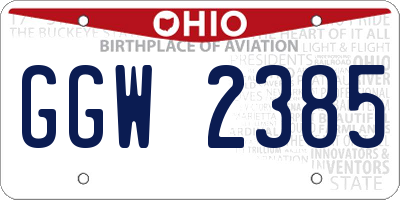 OH license plate GGW2385