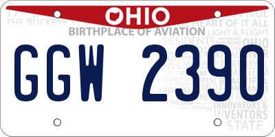 OH license plate GGW2390