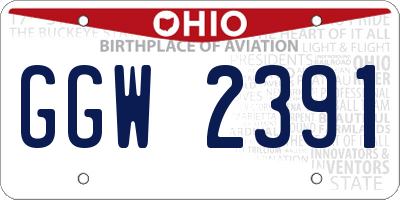OH license plate GGW2391