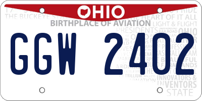 OH license plate GGW2402