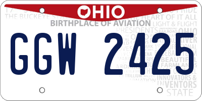 OH license plate GGW2425