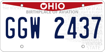 OH license plate GGW2437