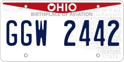 OH license plate GGW2442