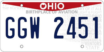 OH license plate GGW2451