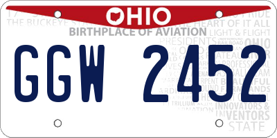 OH license plate GGW2452