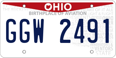 OH license plate GGW2491
