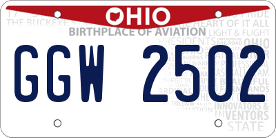 OH license plate GGW2502