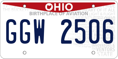 OH license plate GGW2506