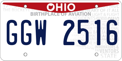 OH license plate GGW2516