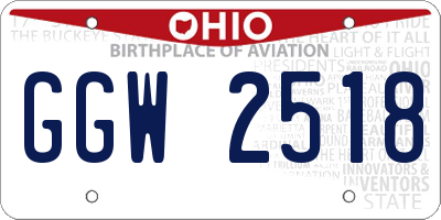 OH license plate GGW2518