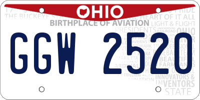 OH license plate GGW2520