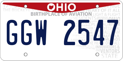 OH license plate GGW2547