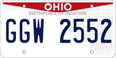 OH license plate GGW2552